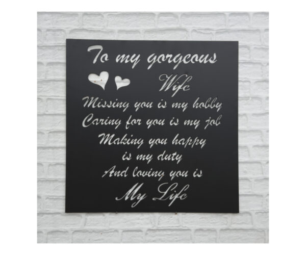 To My Gorgeous Wife Plaque