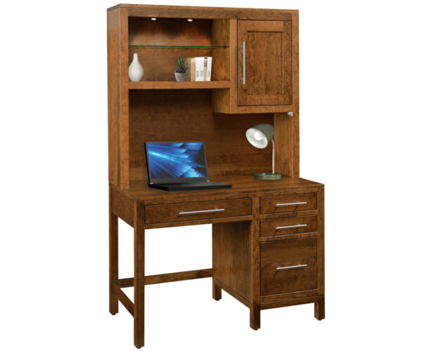Vienna Single Pedestal Desk With Hutch