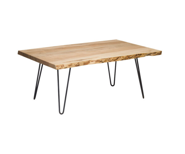 Live Edge Coffee Table with Hairpin Base