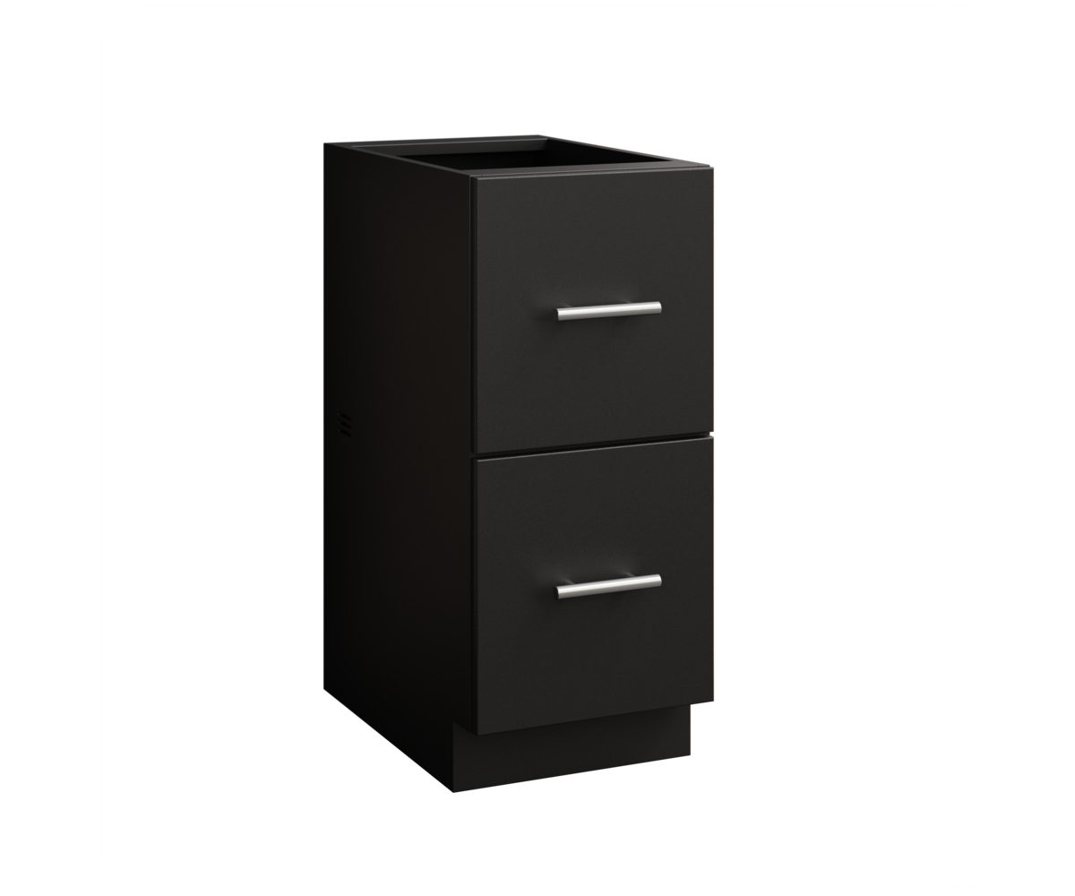 2 Drawer Flat Panel Cabinet - 15"W