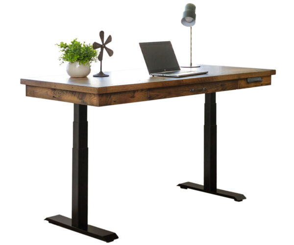 Loft Lift Desk Table with Barnwood Top