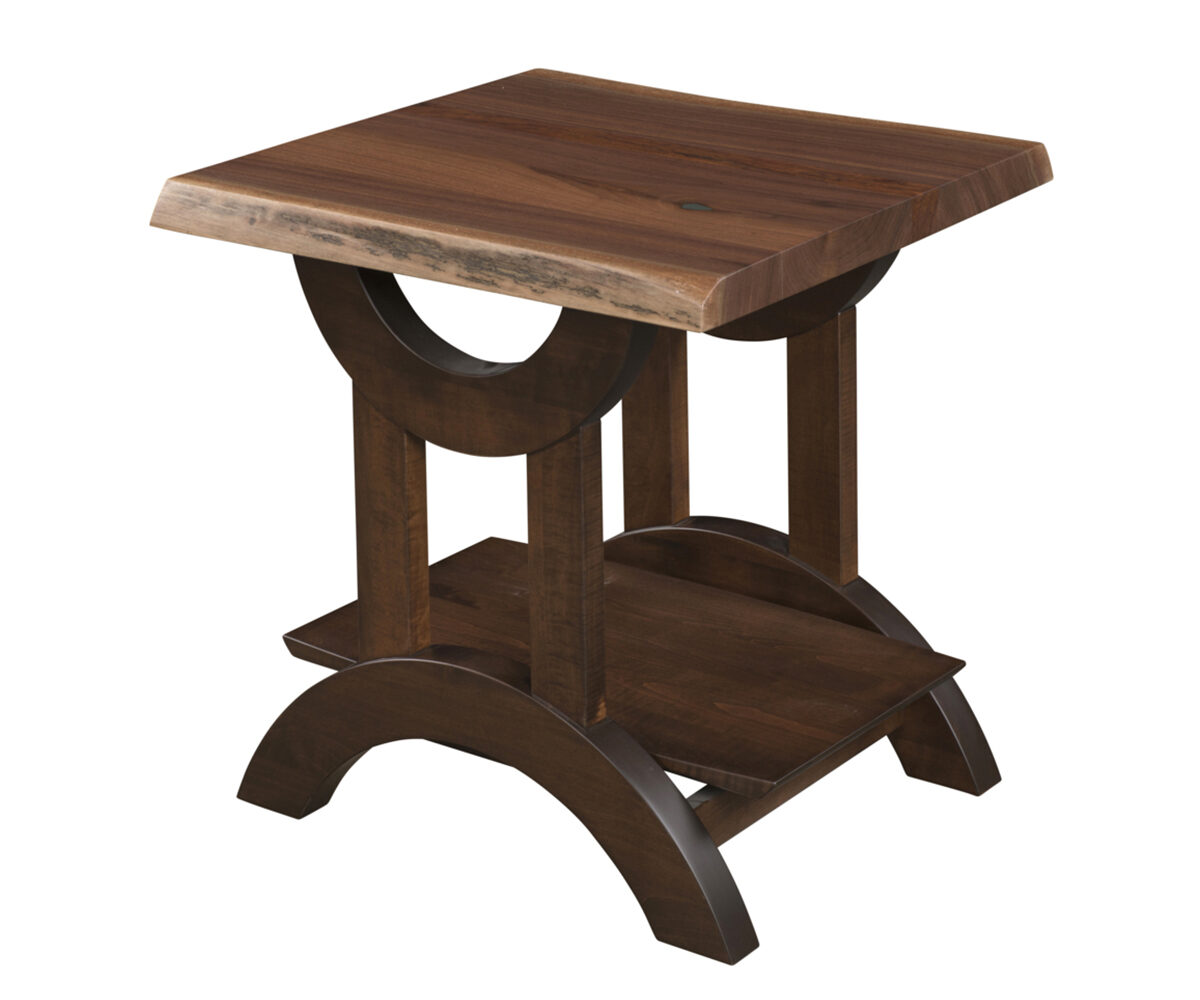 Gateway End Table With Live Edge Top