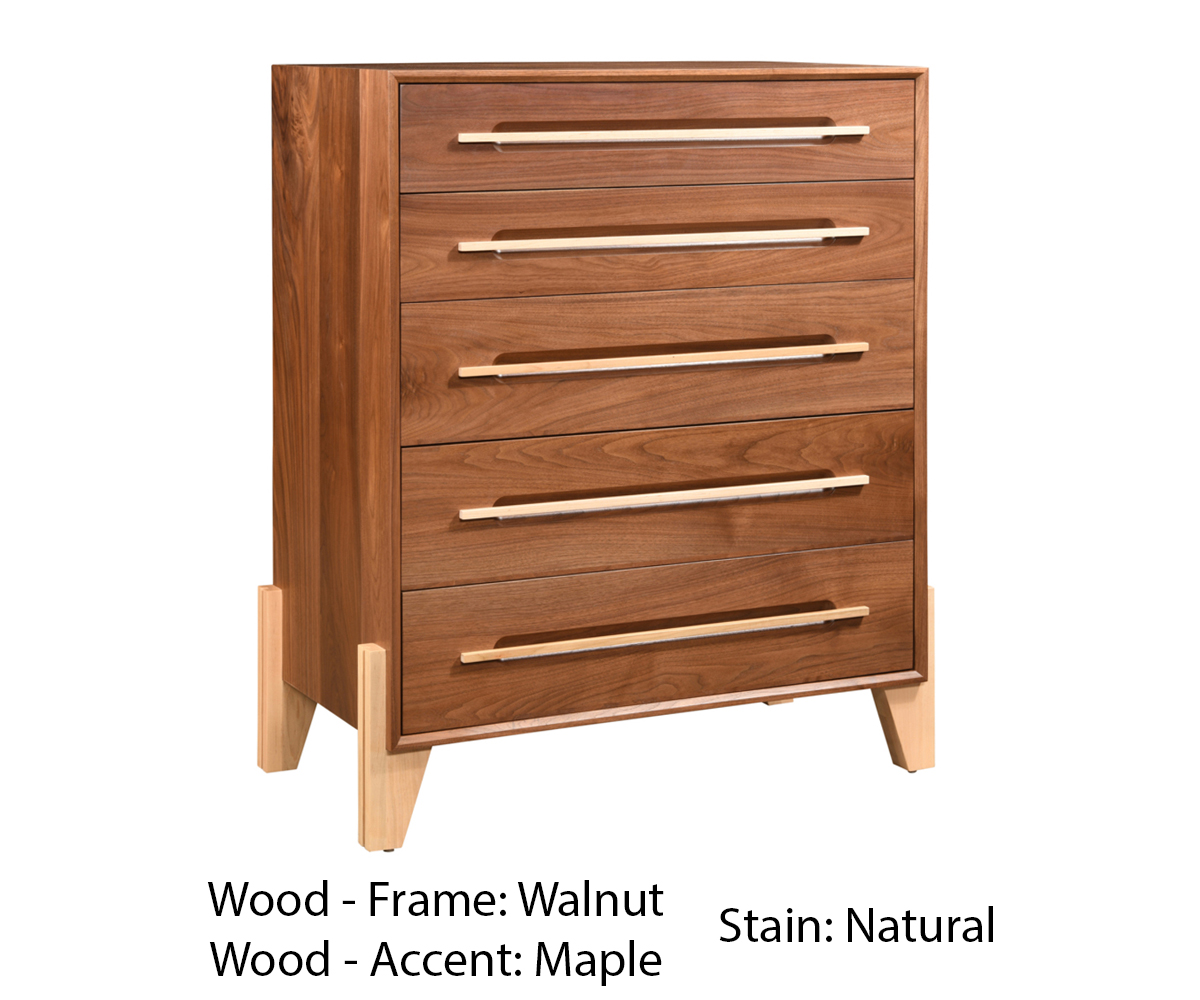 Glasgow 5 Drawer Chest - Rustic Walnut - Image 3