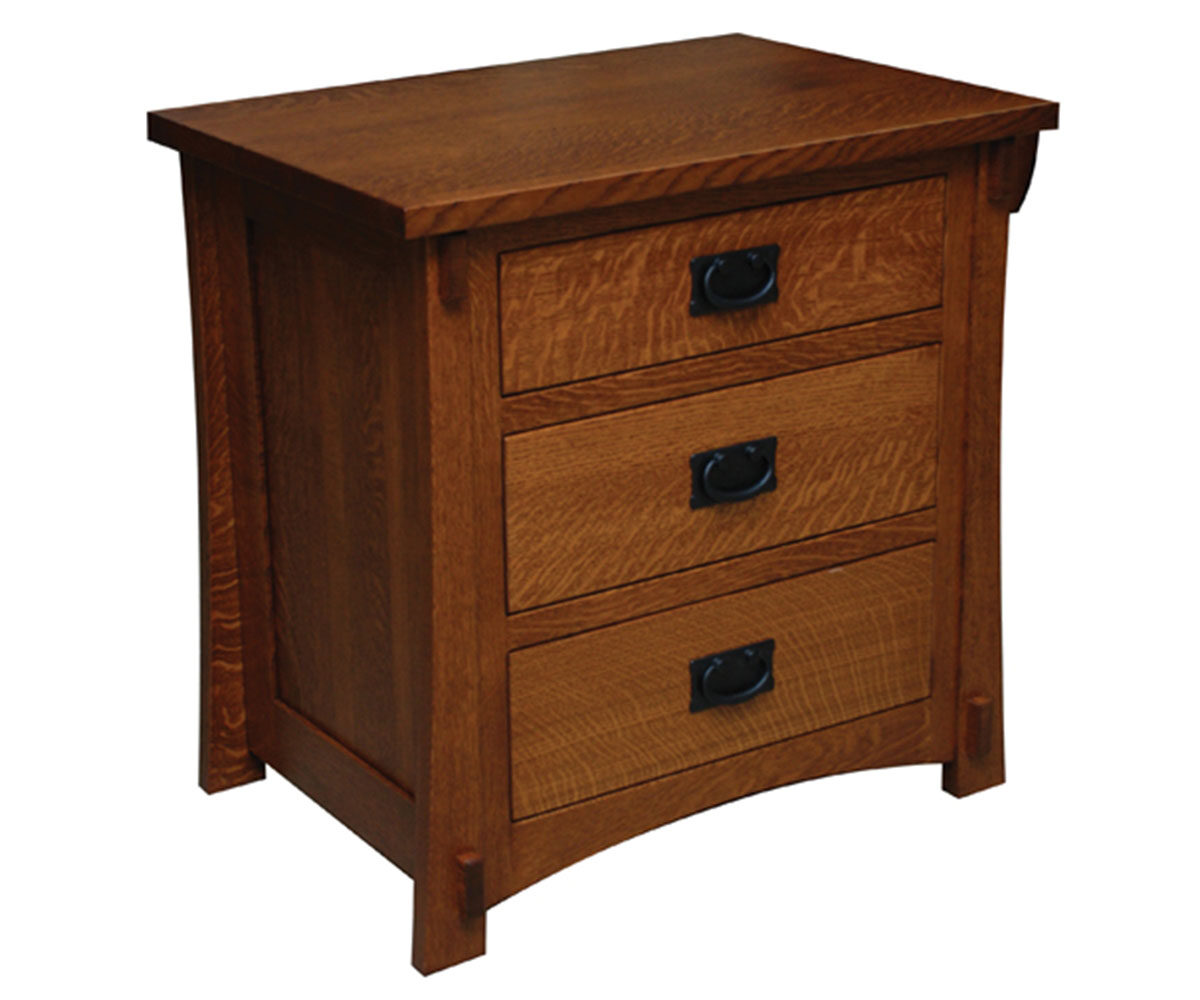 Dutch Country 3 Drawer Nightstand - 32”H