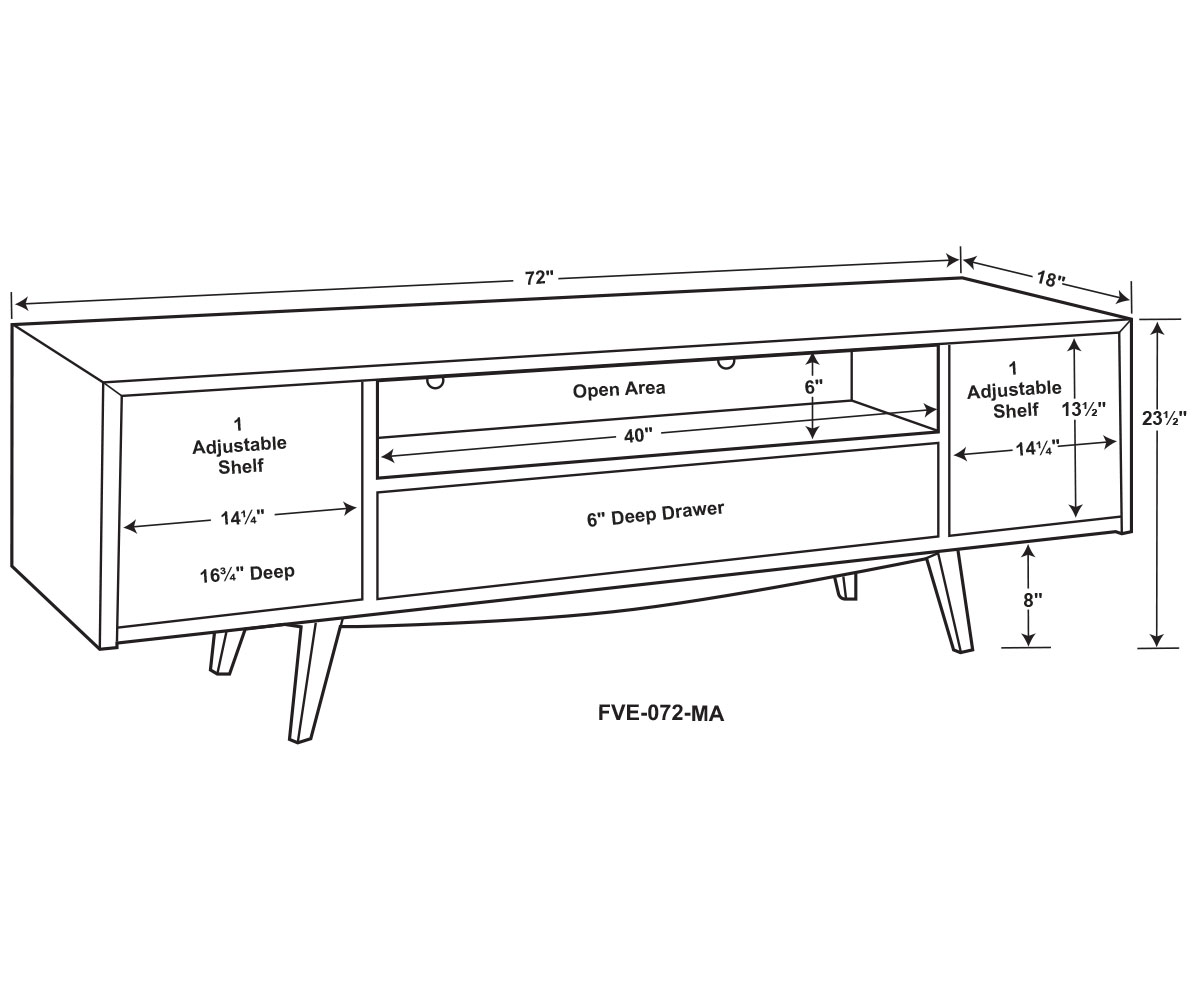 Marina Media Stand - 72"W - Image 2