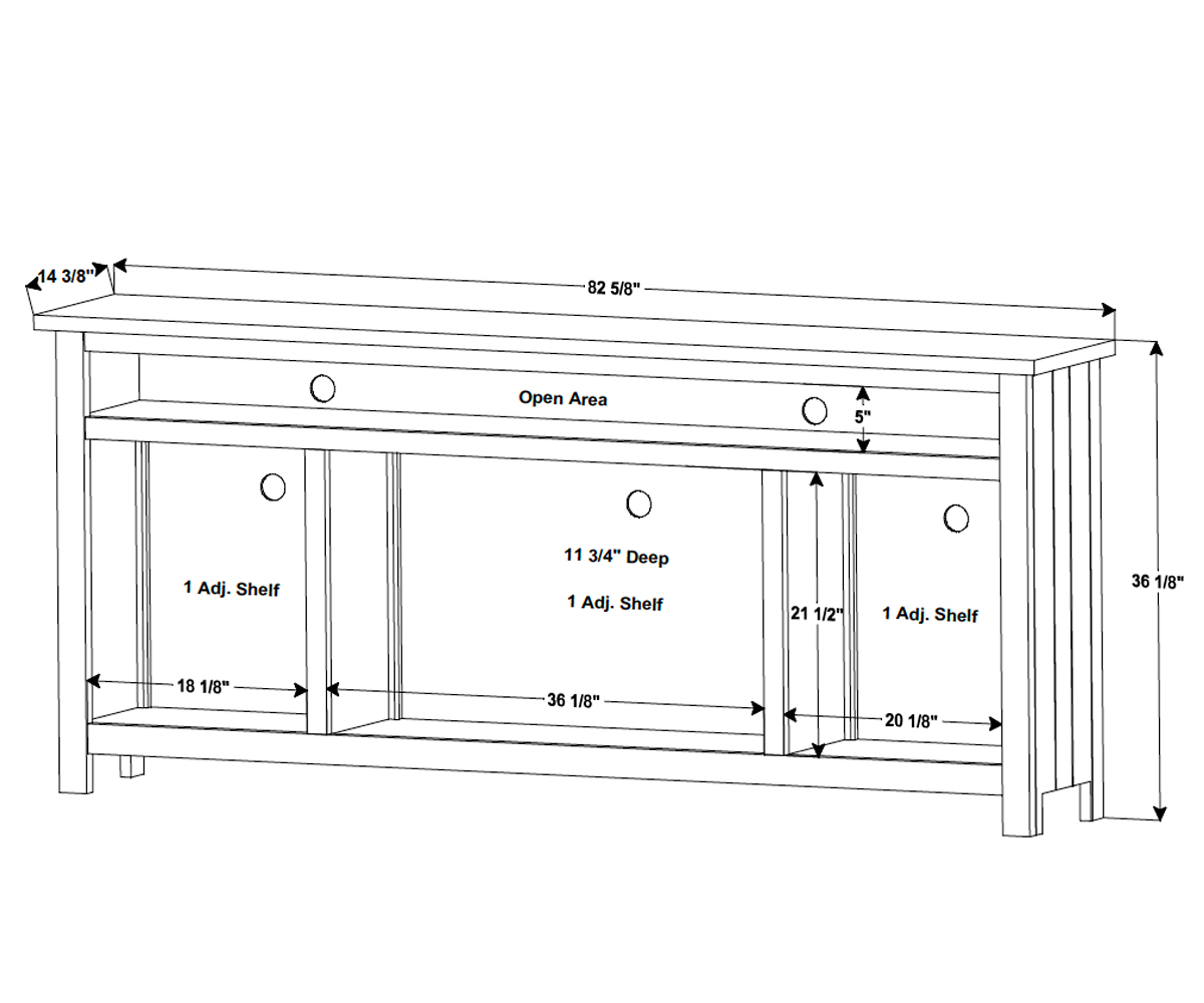 Houston Media Stand - 82"W - Image 2