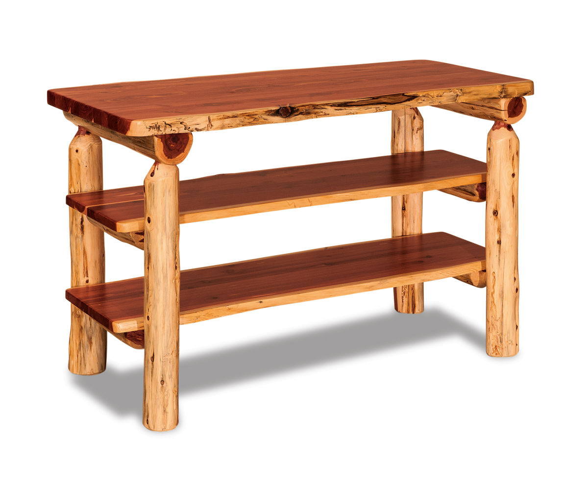 Flat Sofa Table with Shelves