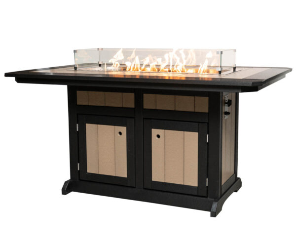 Rectangular Fire Pit Table - Counter Height