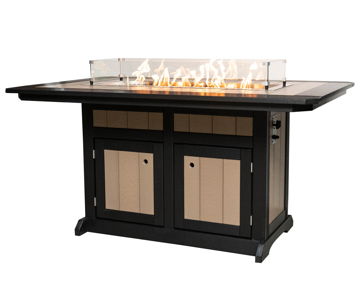 Rectangular Fire Pit Table - Counter Height