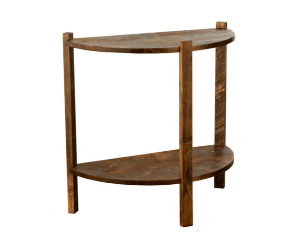 Rough Cut Maplewood Half Round End Table