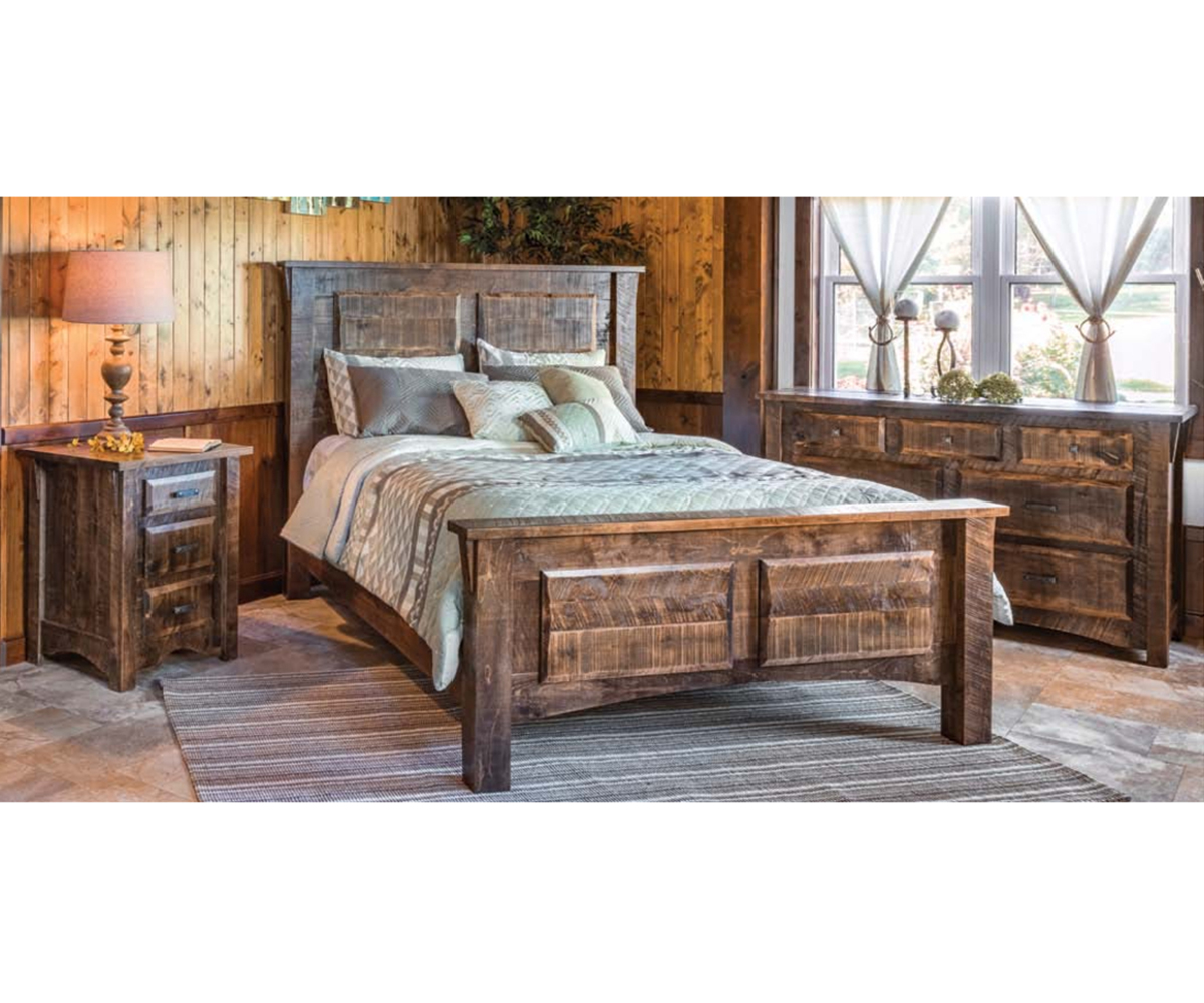 Rough Cut Maplewood 2 Panel Bed - Image 2