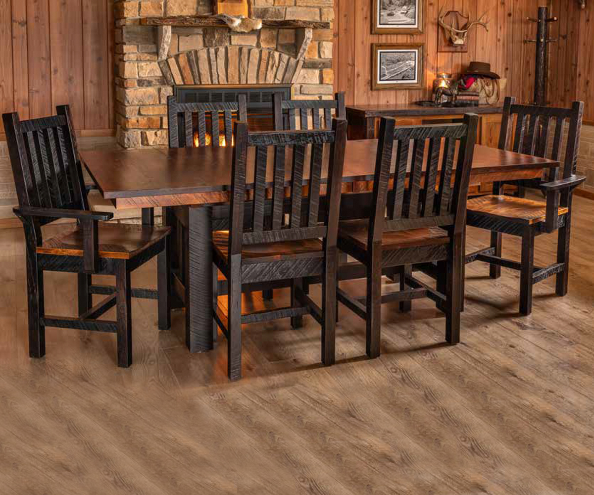 Rough Cut Maplewood Trestle Table - Image 3