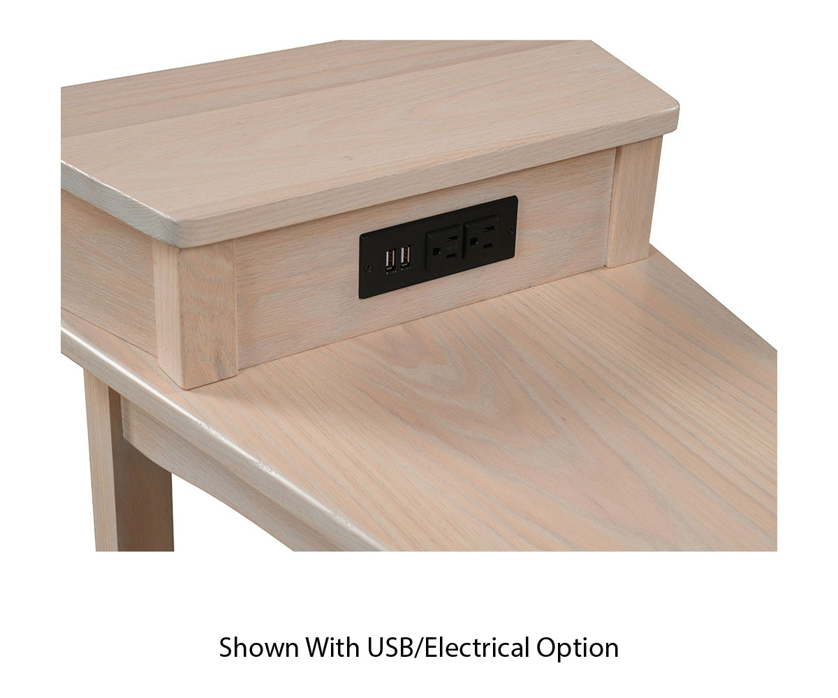 Modern Shaker Wedge End Table with USB Step Top - Image 2