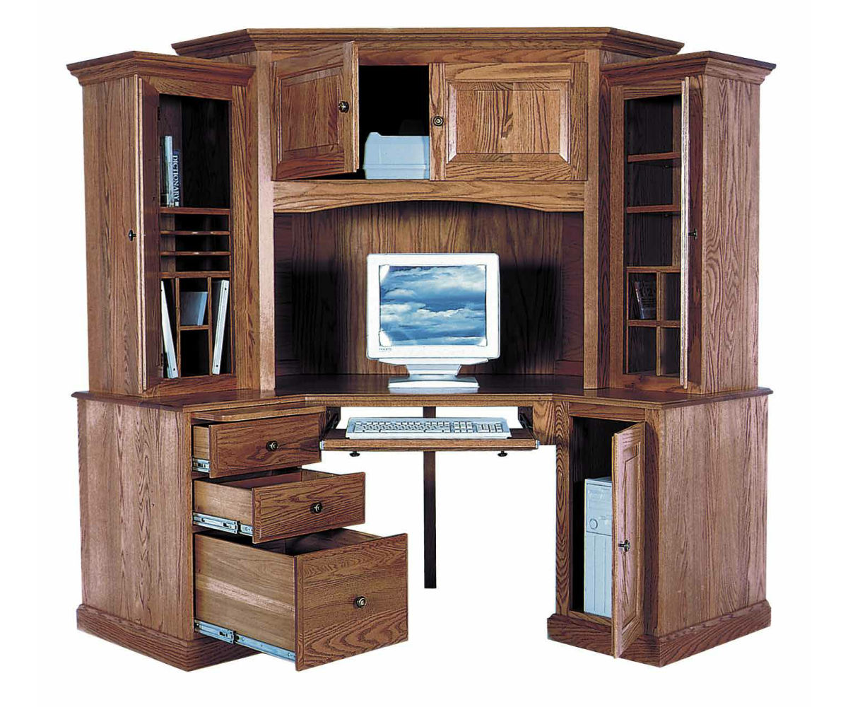 Heirwood 6 Piece Deluxe Corner Computer Center - Image 2
