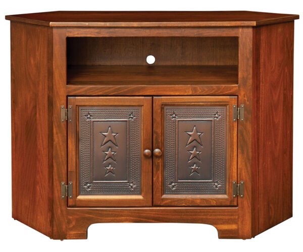 Corner TV Cabinet With Tin Doors