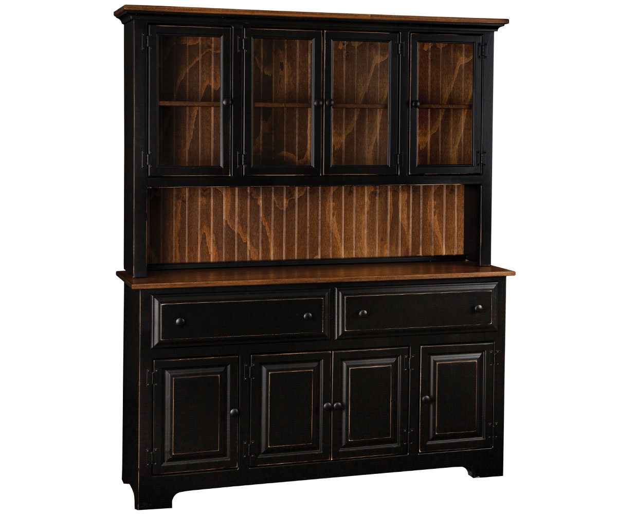 4 Door Hutch With Glass Top