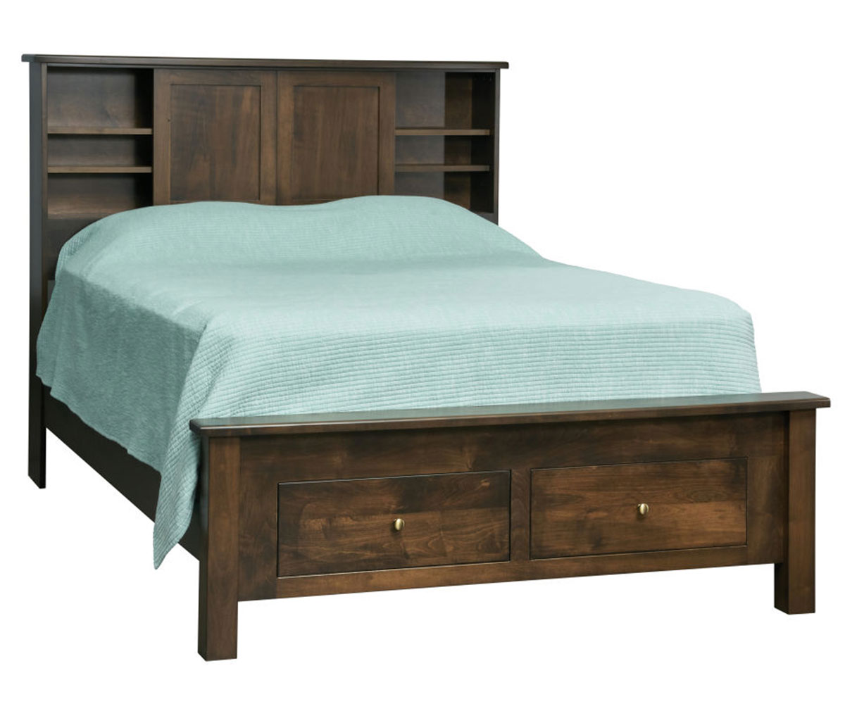 Classic Shaker Bookcase Bed With Storage Footboard