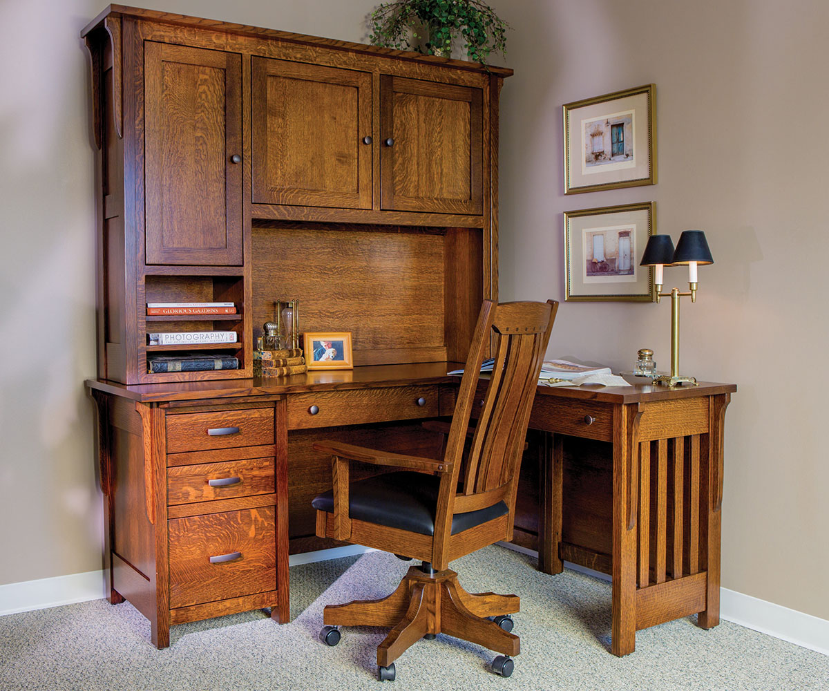 Boston Corner and Return Desk with Hutch - 64"W - Image 6