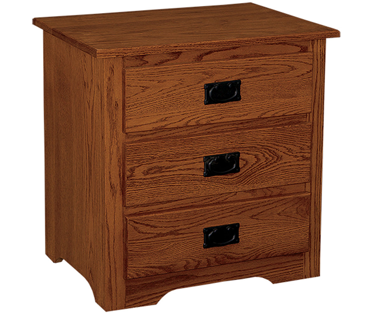Mission Three Drawer Nightstand