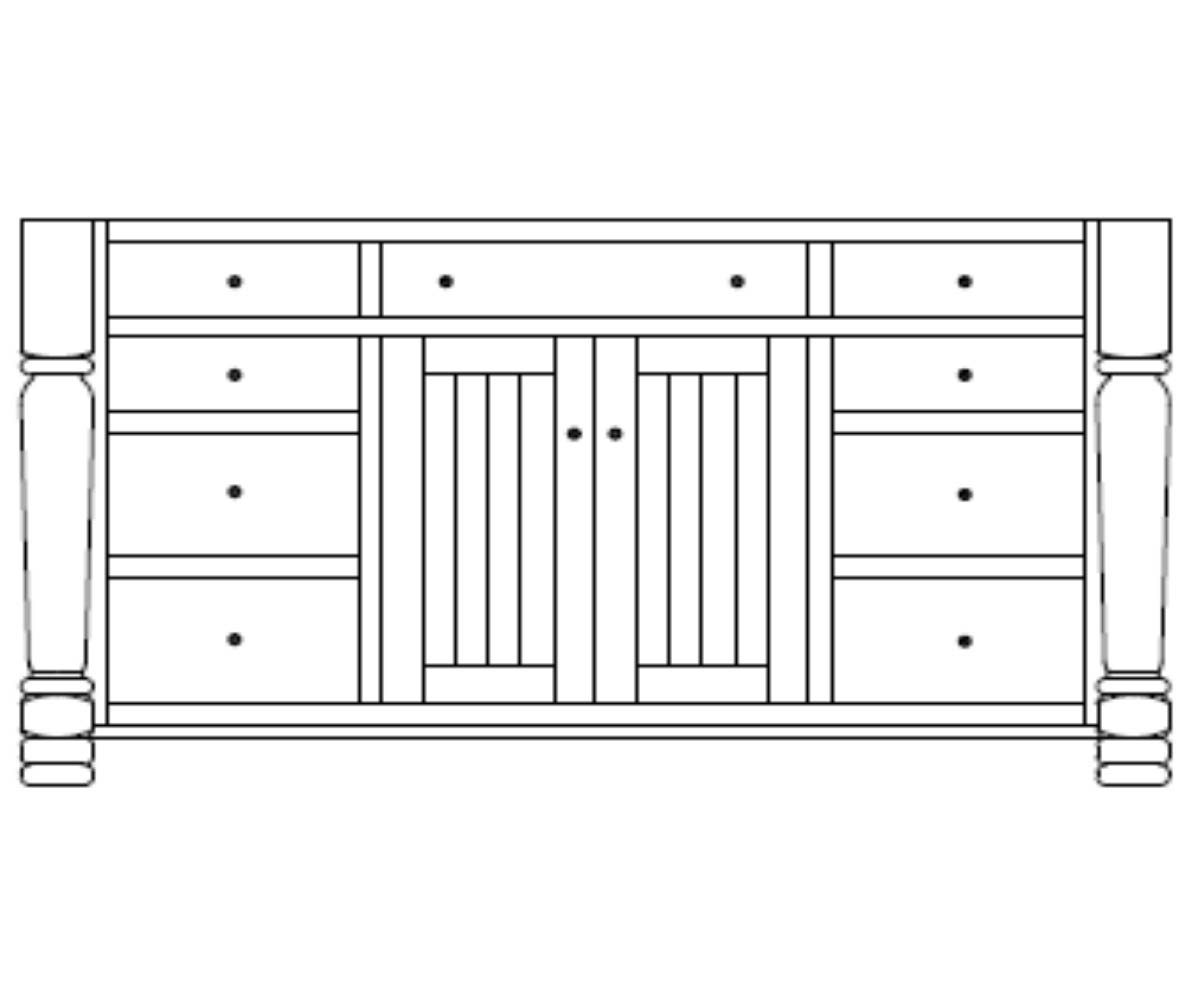 Jefferson City Turned Leg Island Base - Image 2