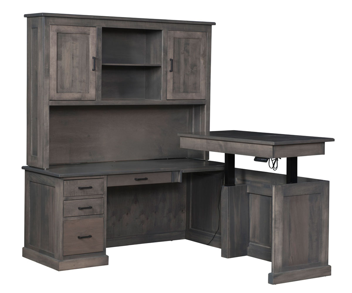 Urban Executive L Desk With Hutch With Adjustable Return