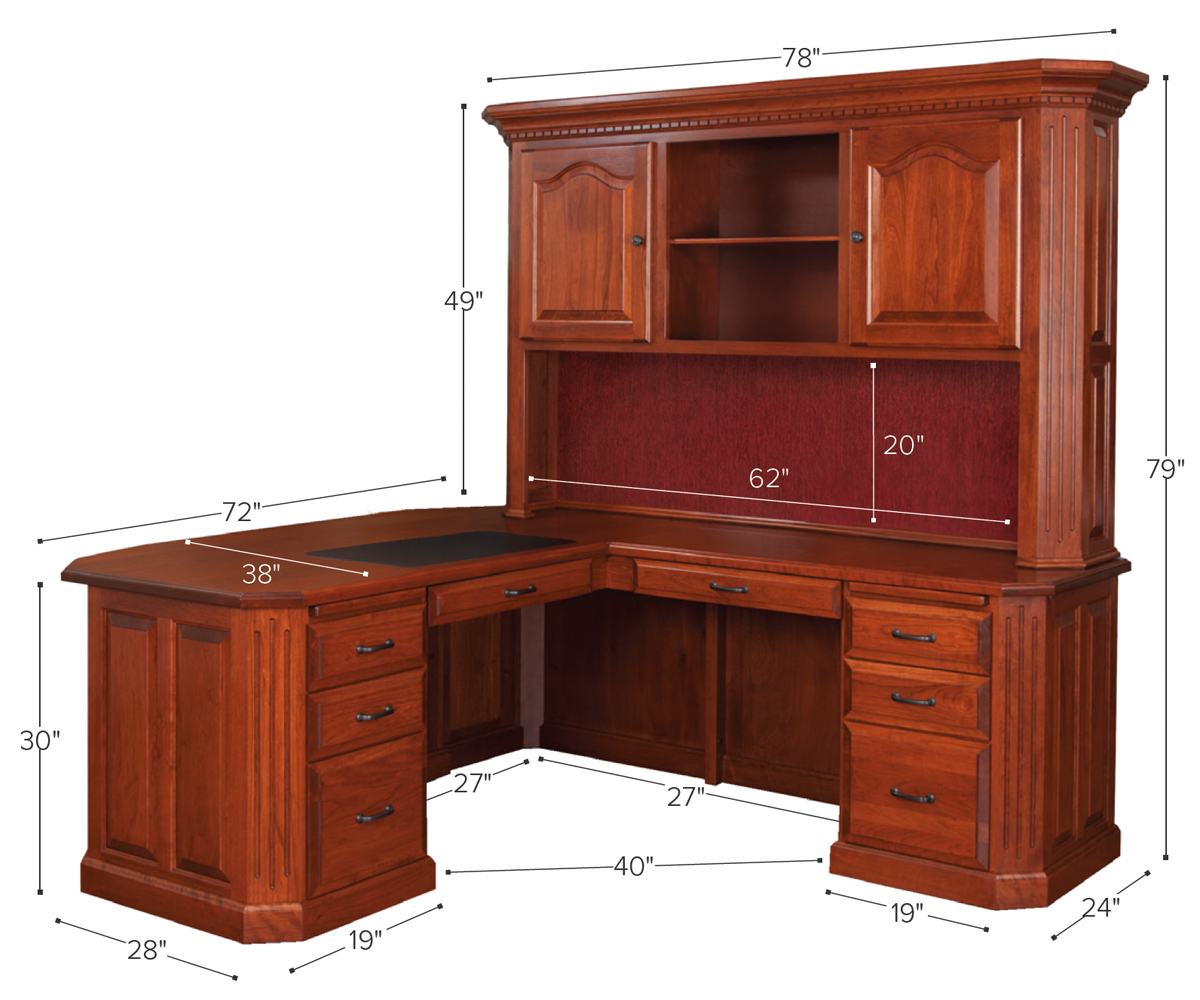Fifth Avenue Executive L Desk With Hutch - Image 2