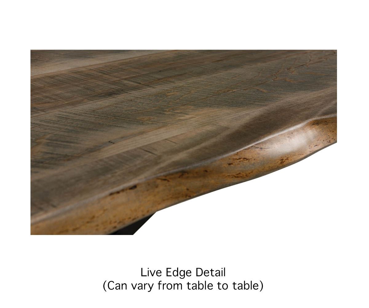 Live Edge Rough Sawn Bench With El Dorado Base - Image 2