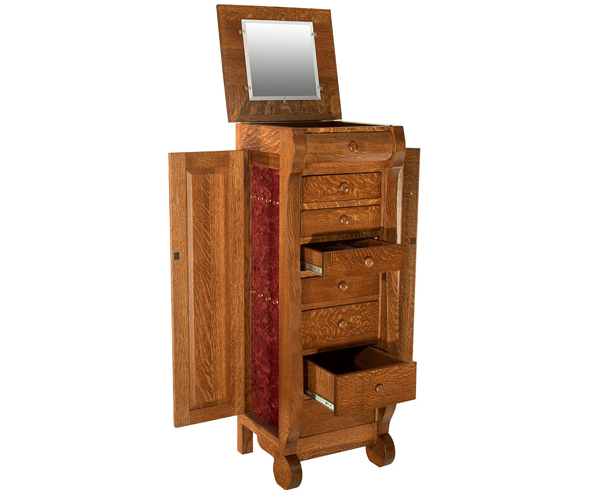 Classic Sleigh Jewelry Armoire - Image 2