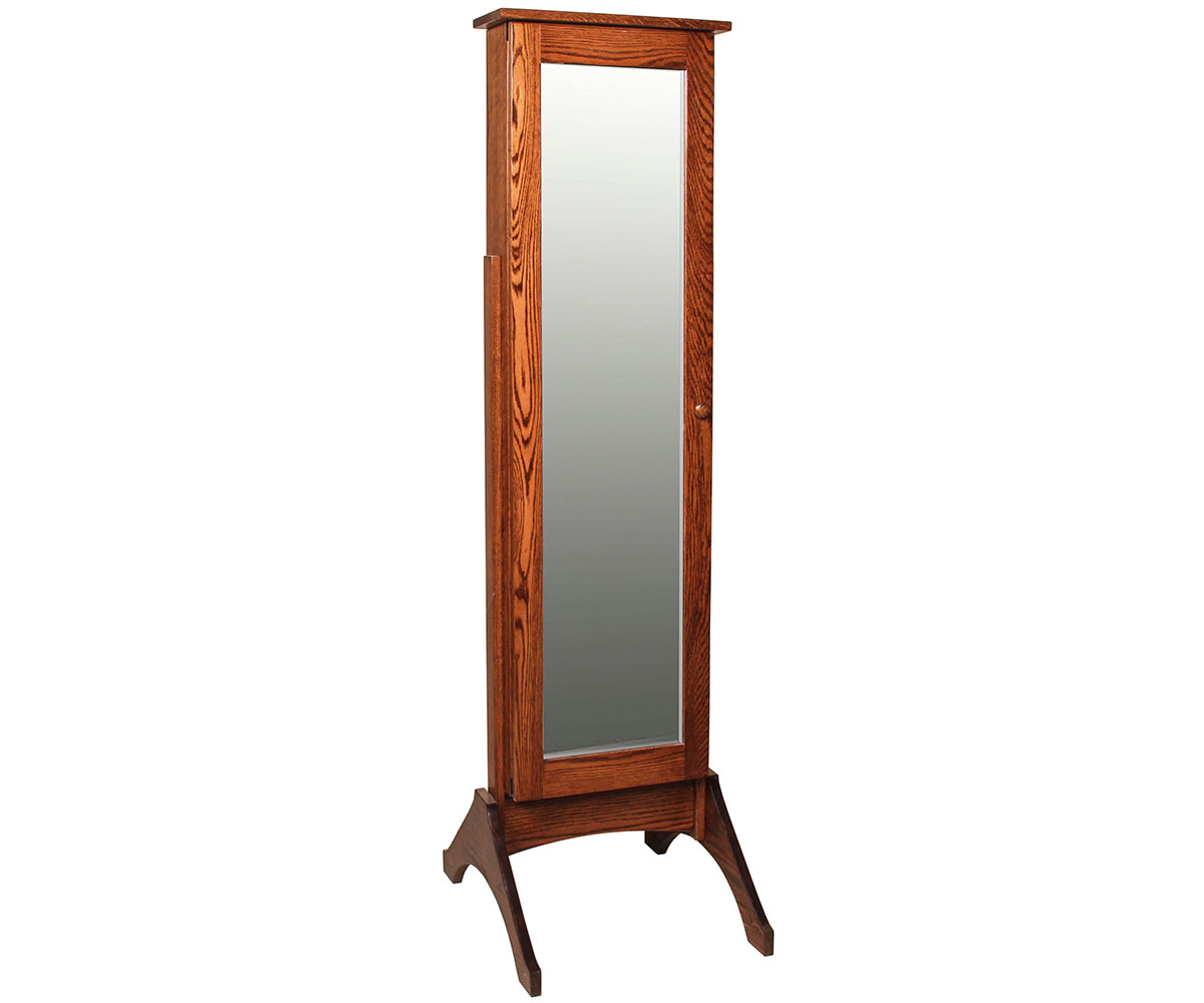 Plain Jewelry Mirror with Sliding Door