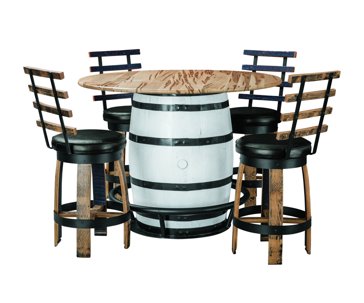 24" Swivel Barrel Bar Chair With Back - Image 2