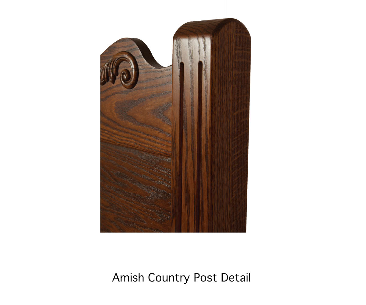 Amish Country Carved Bed - Image 3