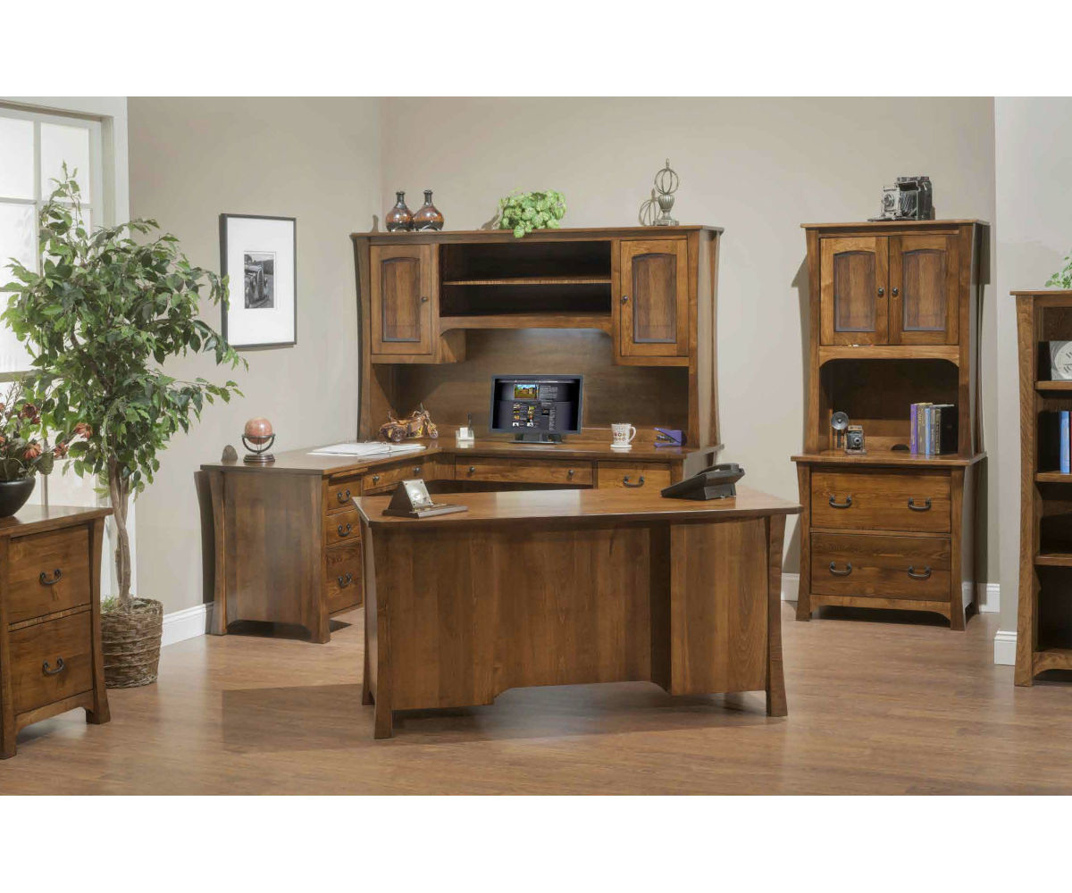 Woodbury L-Desk With Hutch - Image 7
