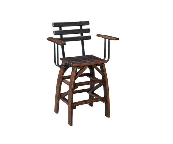 Deluxe Whiskey Barrel Arm Barstool