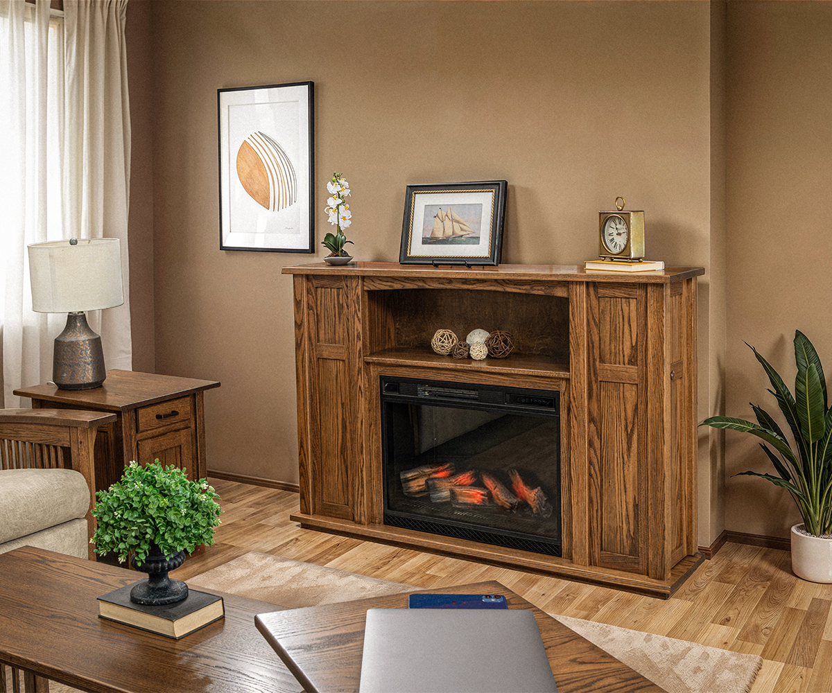 Mantle With Storage And Electric Insert - Image 4